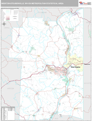 Weirton-Steubenville Metro Area Wall Map Premium Style 2025